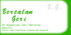 bertalan geri business card